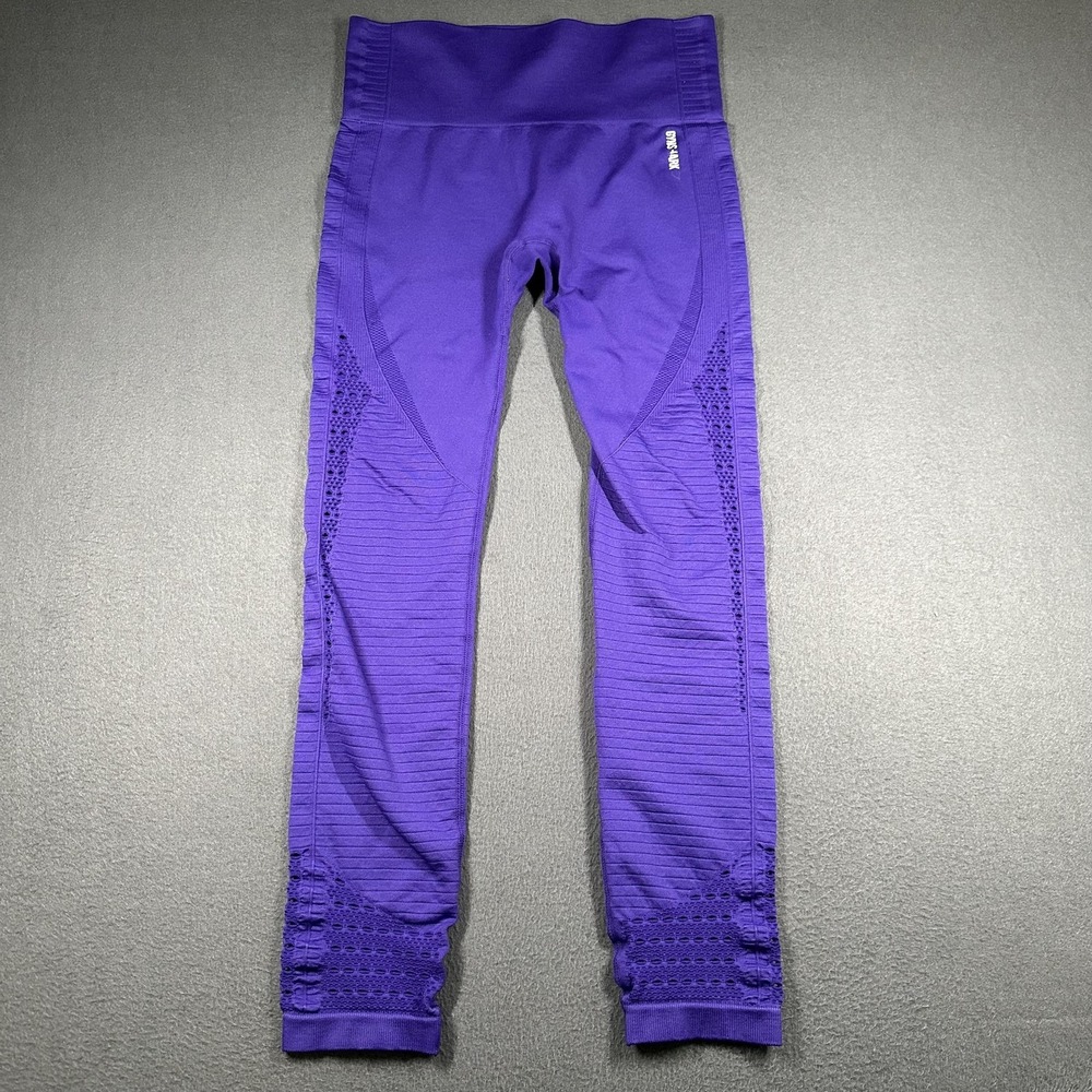 Gymshark Leggings Womens Medium Purple High Rise Seamless Ventilated Ankle